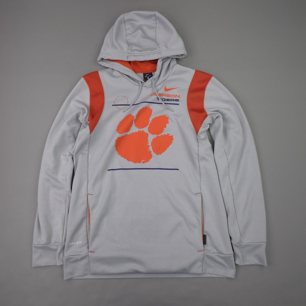 Clemson Tigers Hoodie Sweatshirt Mens Medium Gray NCAA Nike Dri-FIT On Field‎